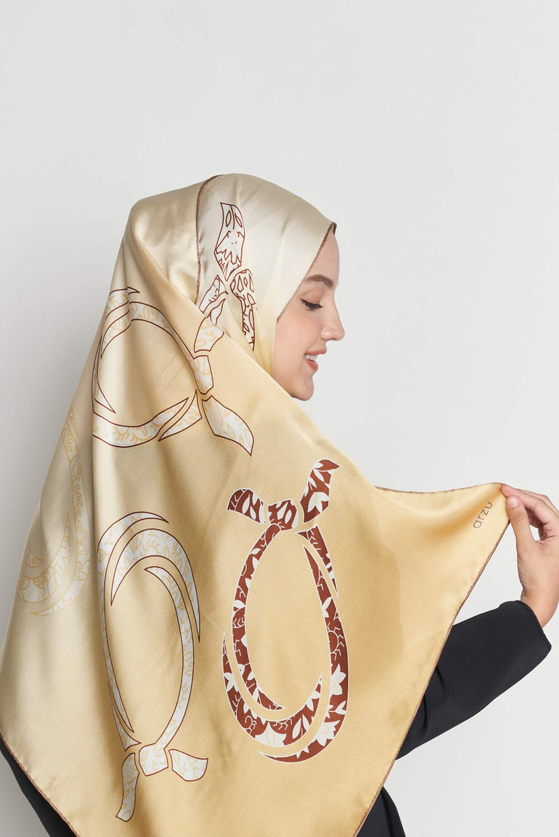 every knot has a silver lining scarf CREPE SATIN SILK