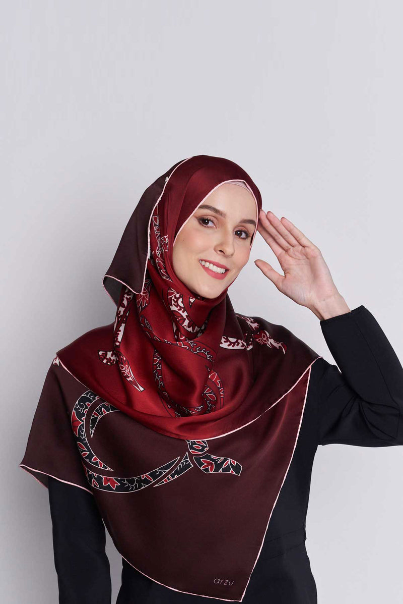 every knot has a silver lining scarf CREPE SATIN SILK