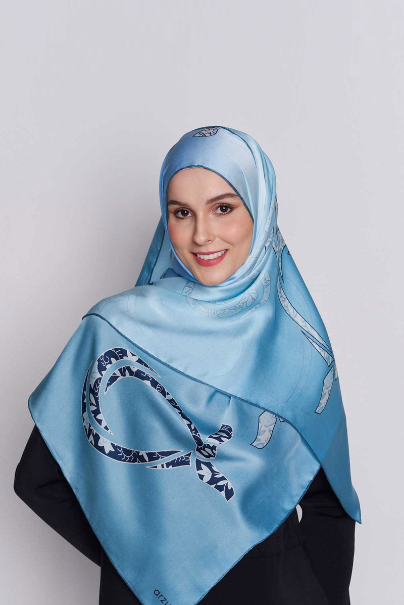 every knot has a silver lining scarf CREPE SATIN SILK