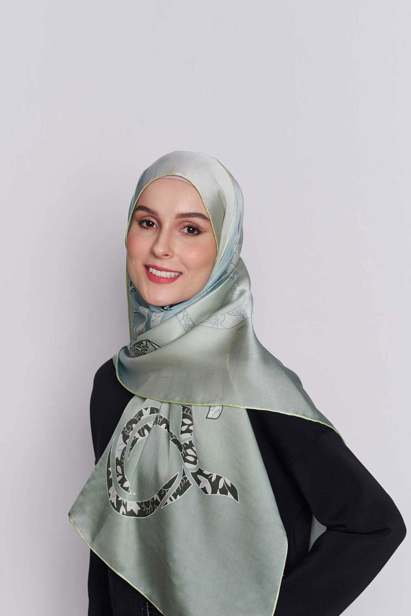 every knot has a silver lining scarf CREPE SATIN SILK