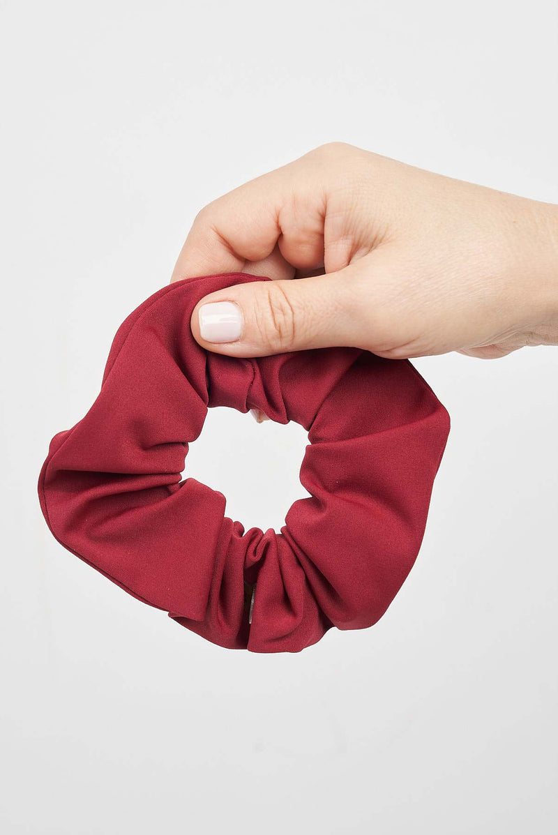 text -- scrunchie stylish burgundy