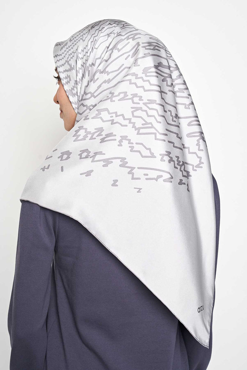 thumbprint square TWILL SILK Large