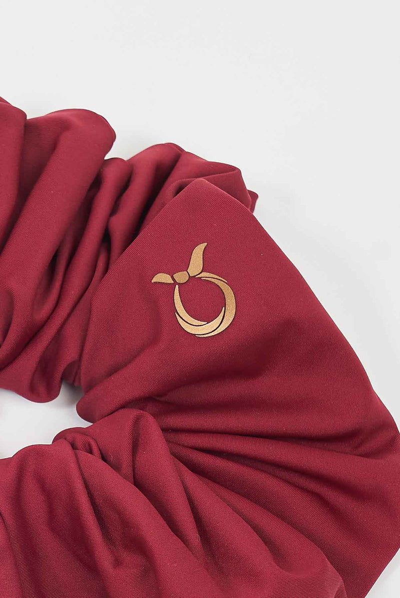 text -- scrunchie stylish burgundy