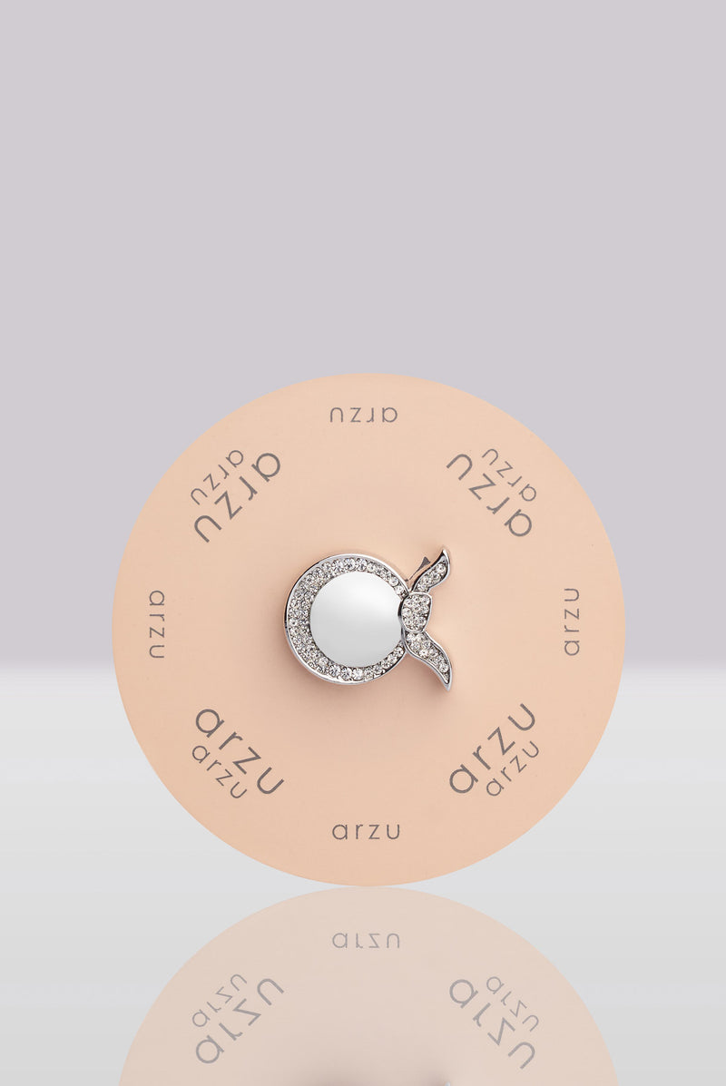 text -- silver brooch