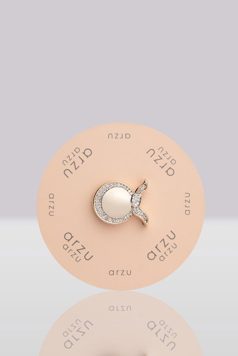 text -- gold brooch