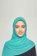 stretch-it square Large GEORGETTE toothstitch hem