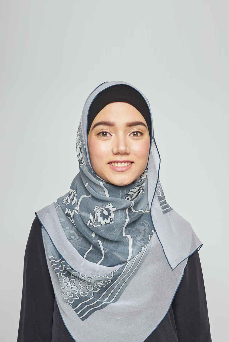 floating stems scarf CREPE SILK