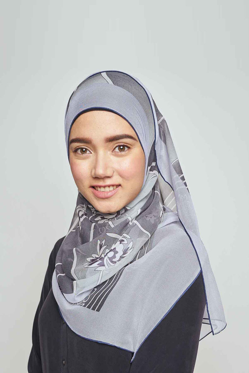 floating stems scarf CREPE SILK
