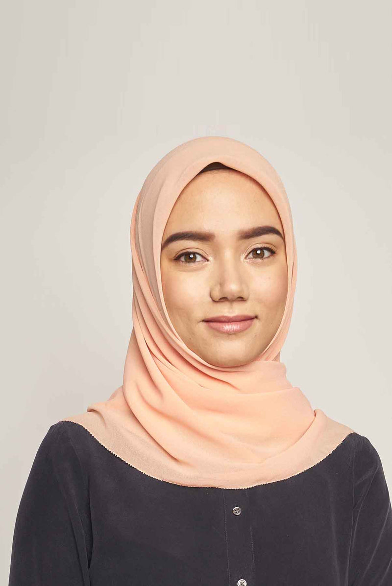 stretch-it square Large GEORGETTE toothstitch hem