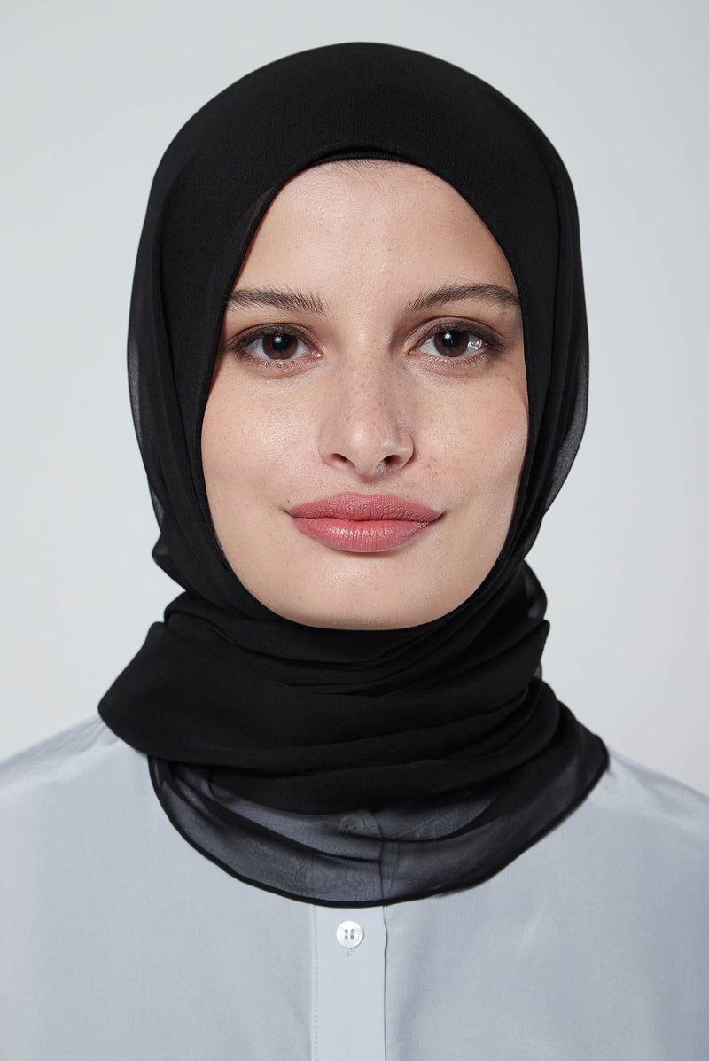 text -- crepe silk sophisticated black