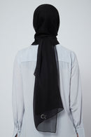 text -- crepe silk sophisticated black