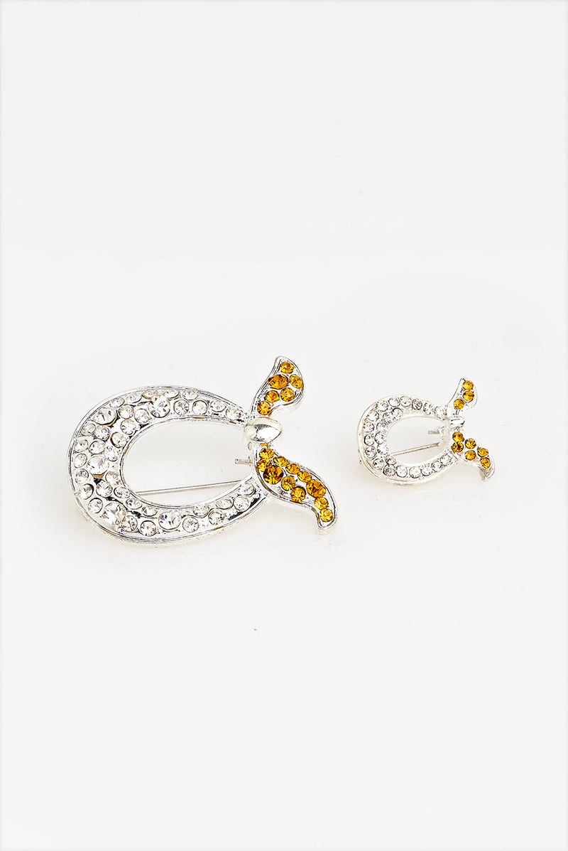text -- brooch amber