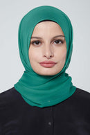 text -- crepe silk hunter green