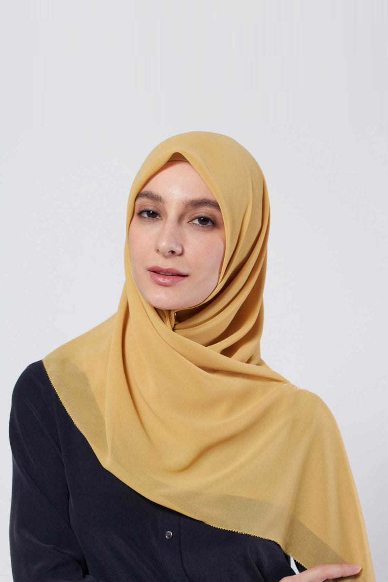 stretch-it square Large GEORGETTE toothstitch hem