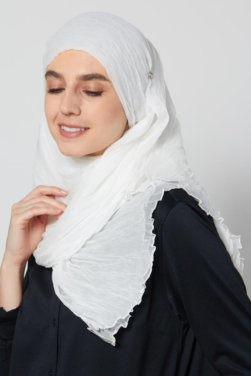 text -- chiffon silk pristine white