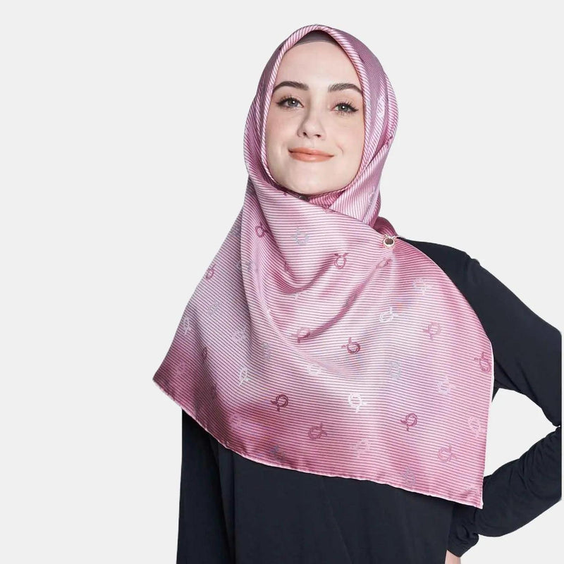 arzu tie the knot TWILL SILK square V2 | printed hijab with natural shimmer