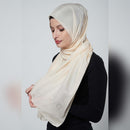 arzu the good wrinkle SILK COTTON long scarf with fine tooth edge | baik untuk ibu