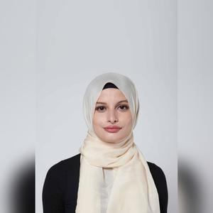 arzu the good wrinkle SILK COTTON long scarf with fine tooth edge | baik untuk ibu