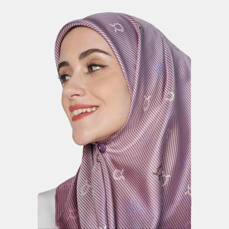 arzu tie the knot TWILL SILK square V2 | printed hijab with natural shimmer