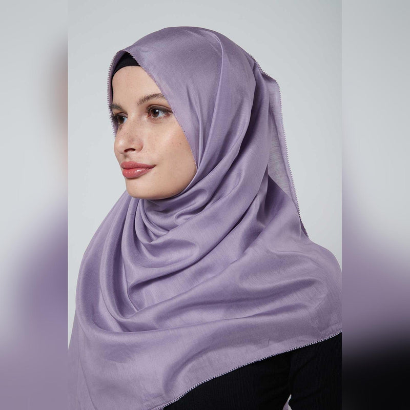 arzu the good wrinkle SILK COTTON long scarf with fine tooth edge | baik untuk ibu