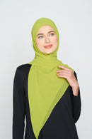 text -- georgette velvet green