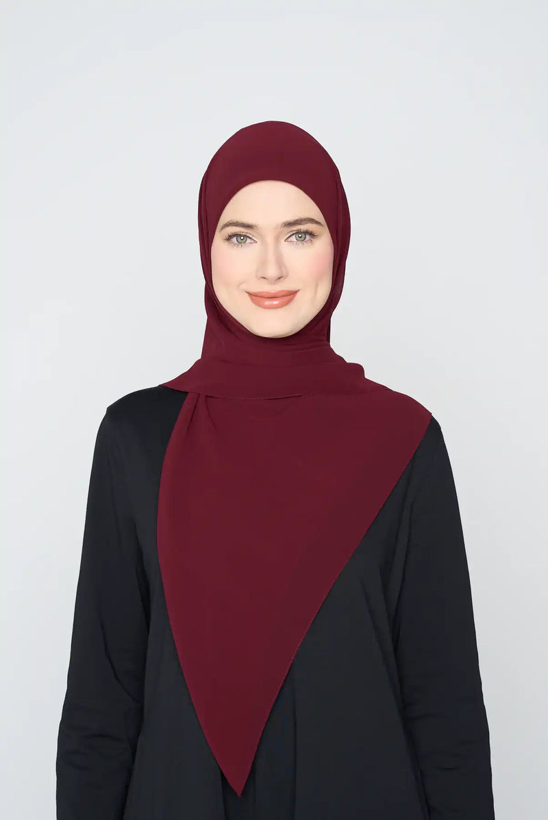 text -- georgette deep plum