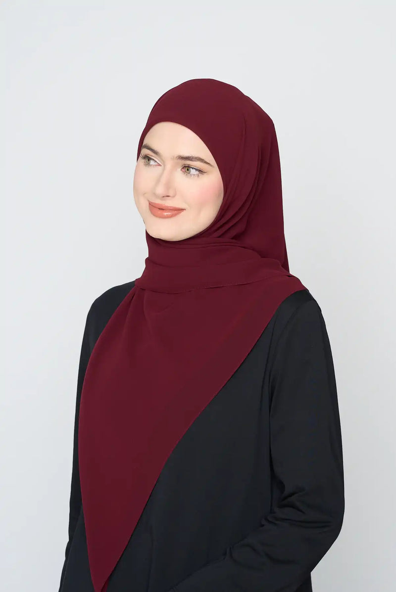 text -- georgette deep plum