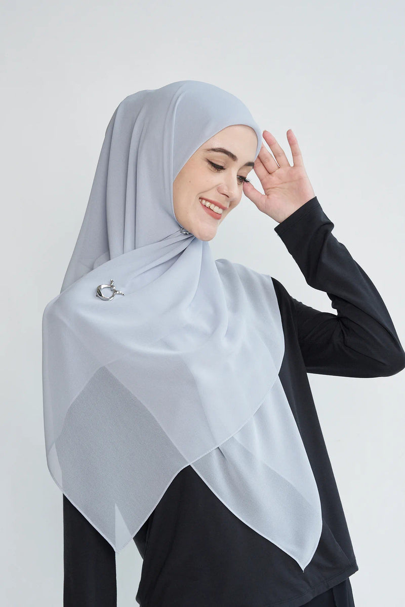 text -- georgette cool grey