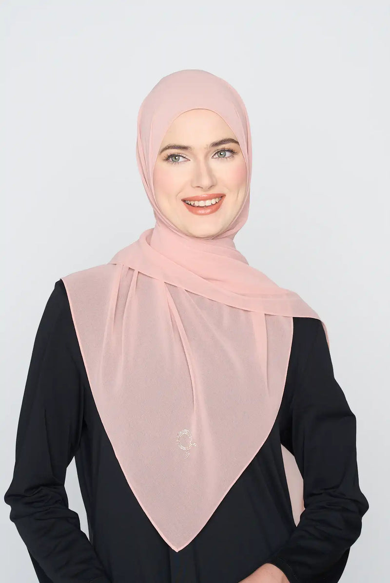 text -- georgette nude blush