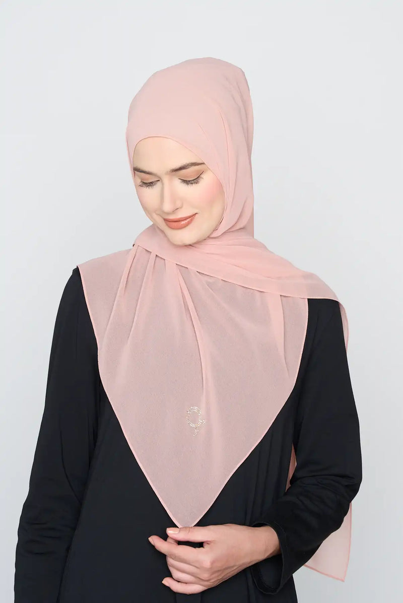 text -- georgette nude blush