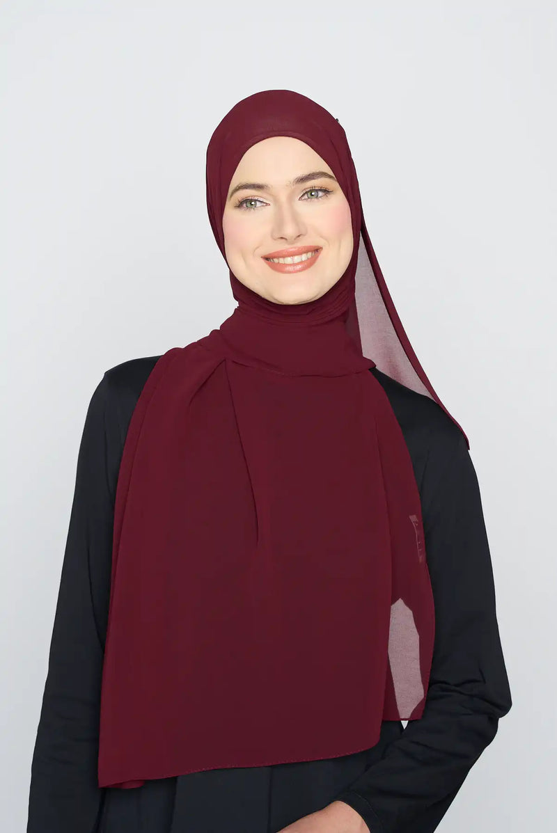 text -- georgette deep plum