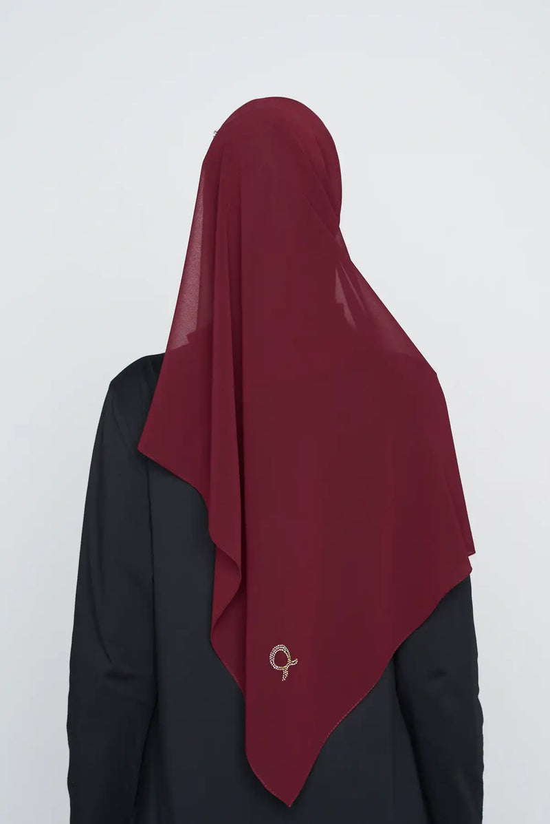 text -- georgette deep plum