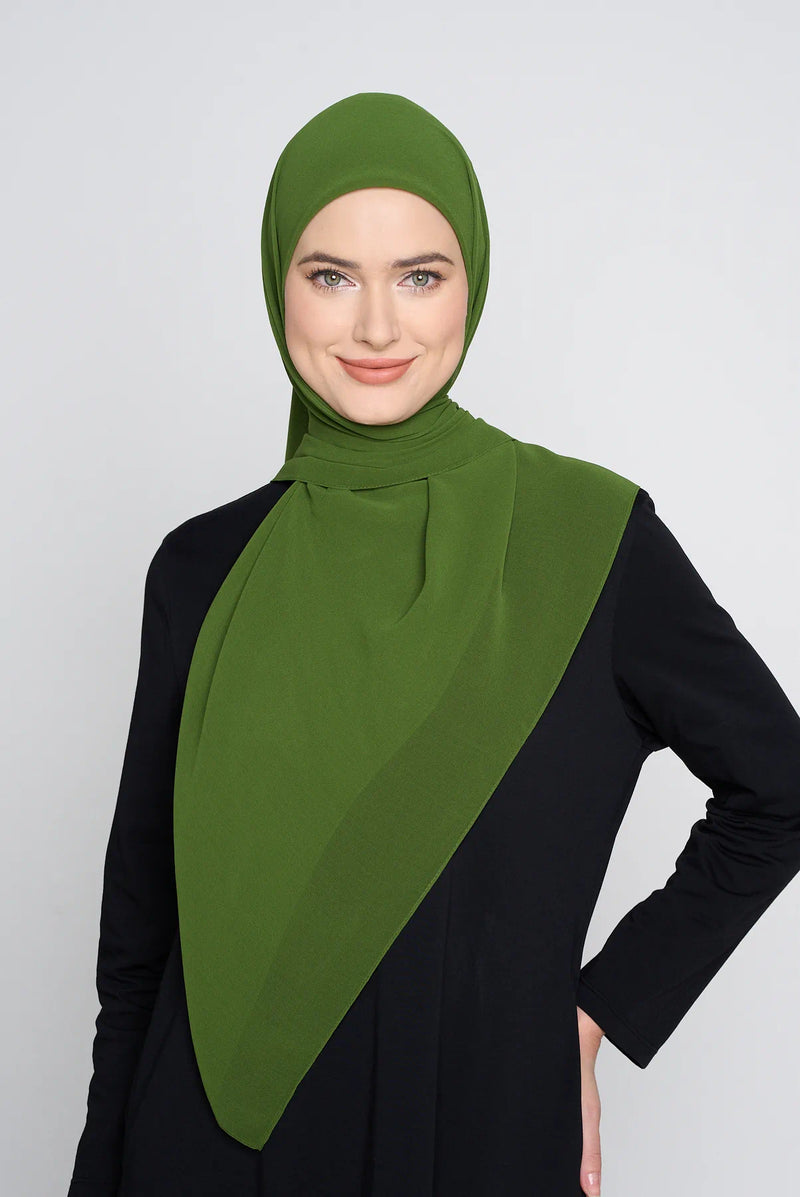 text -- georgette vintage green