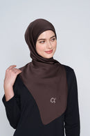 text -- muted satin dark cocoa