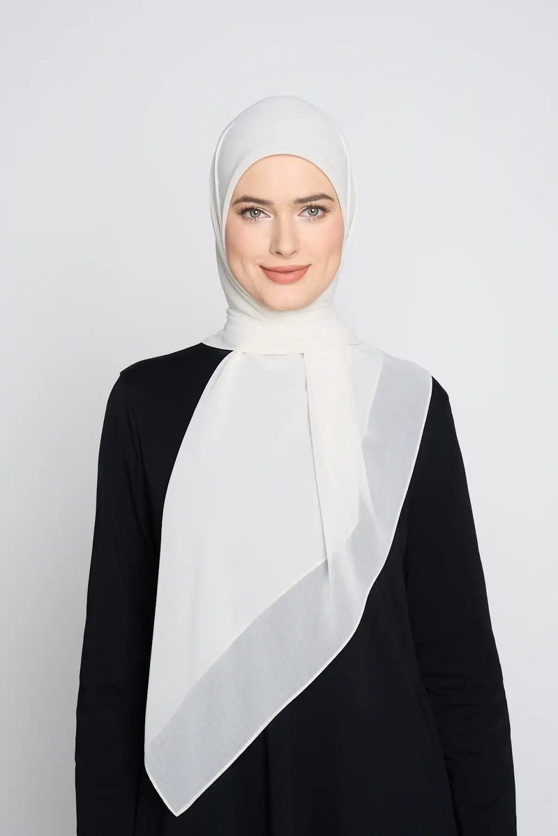stretch easy GEORGETTE shawl with fine tooth edge