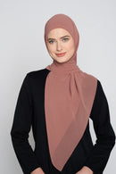 text -- georgette rosy brown