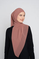 text -- georgette rosy brown