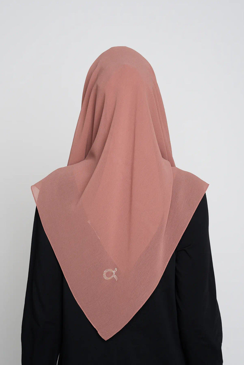 text -- georgette rosy brown