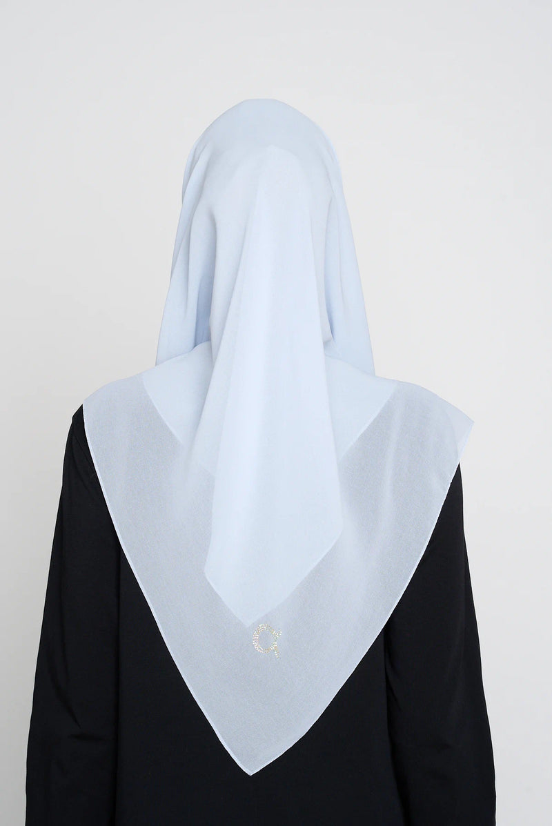 text -- georgette powder blue