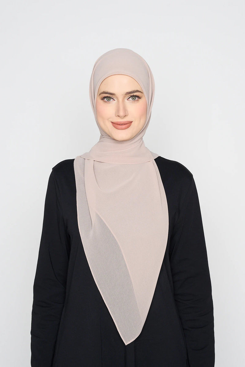 stretch easy GEORGETTE large square with italian hem