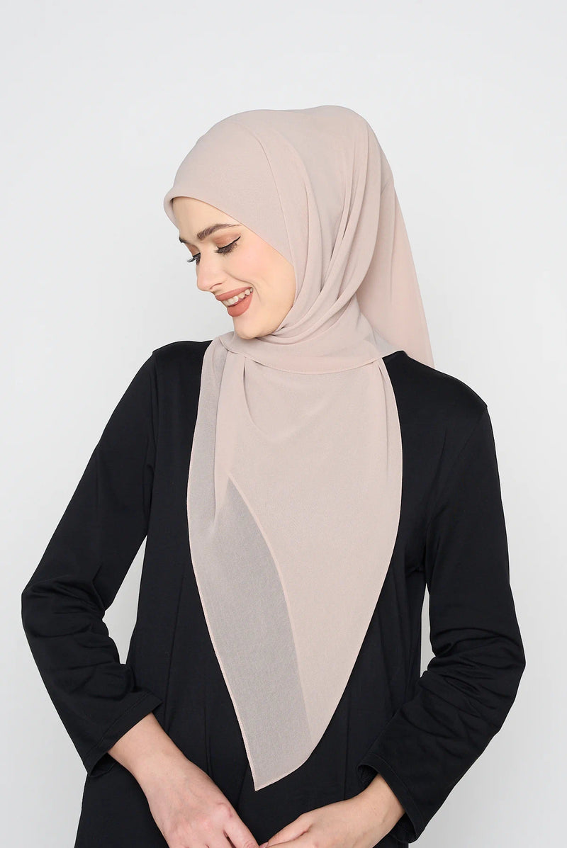 text -- georgette soft greige