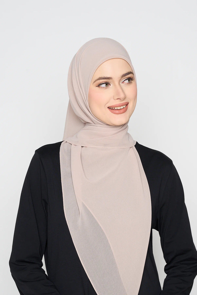 text -- georgette soft greige