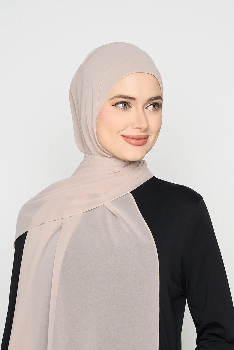 text -- georgette soft greige