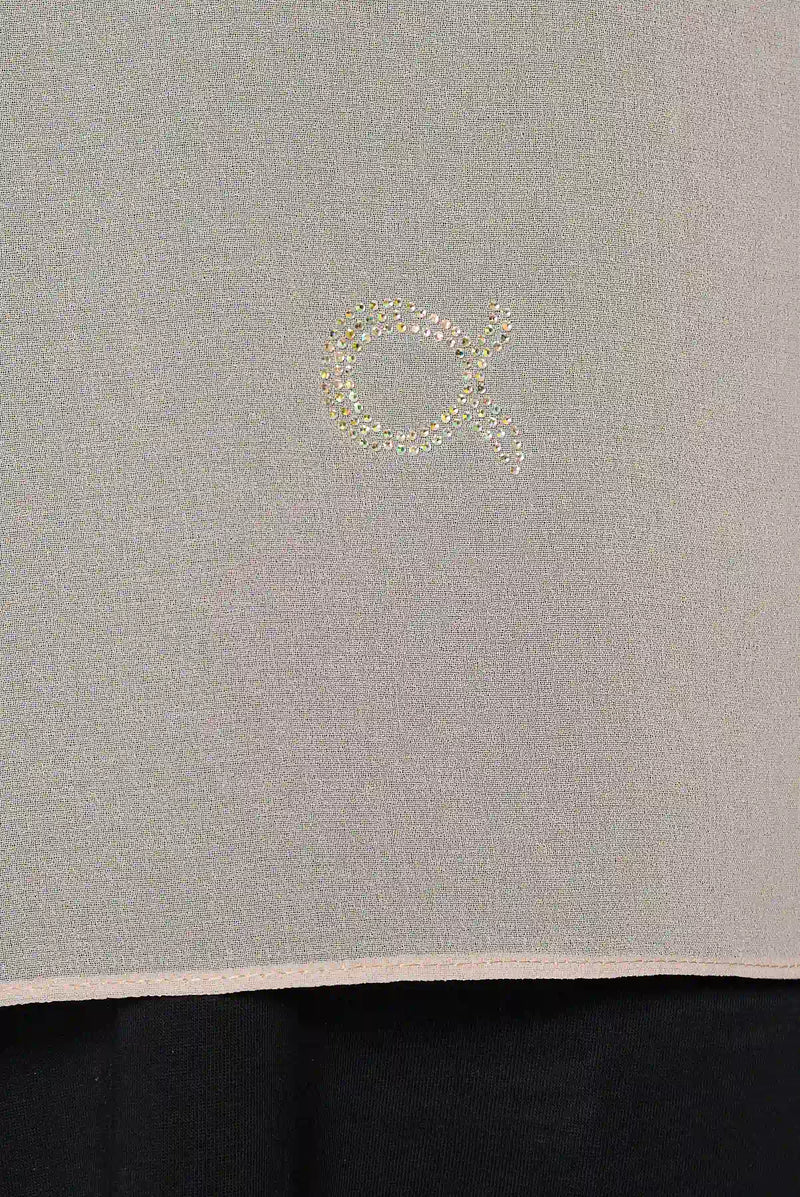 text -- georgette soft greige