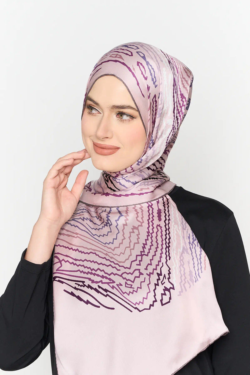 thumbprint CREPE SATIN SILK long scarf LIMITED EDITION