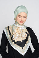 text -- twirly soft sage