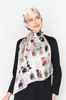 cats of the world SATIN SILK long scarf