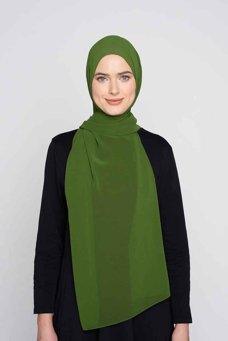 text -- georgette vintage green