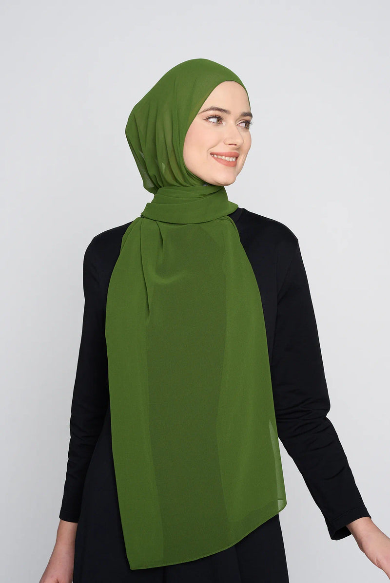 text -- georgette vintage green