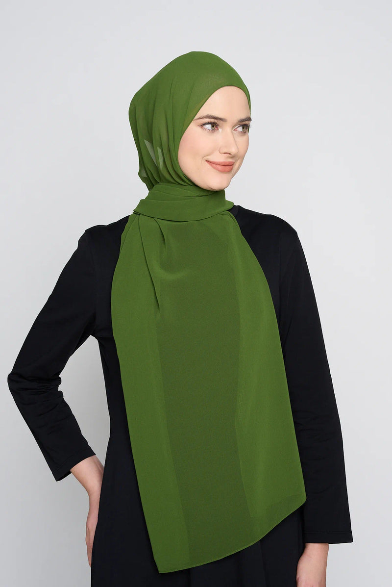 text -- georgette vintage green